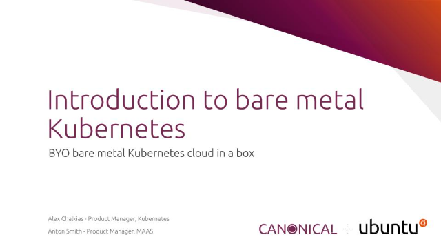 Introduction to bare-metal cloud with Kubernetes and MAAS