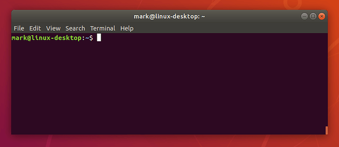 A new terminal window in Ubuntu 18.04
